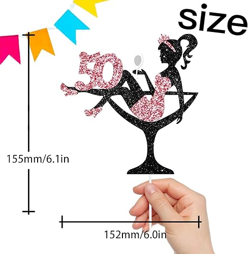 Miniatura 2 de Decoración para tartas de niña sentada para niña, dama, 50 cumpleaños, maquillaje, spa, tema, fiesta, suministros de decoración de 50 siluetas,