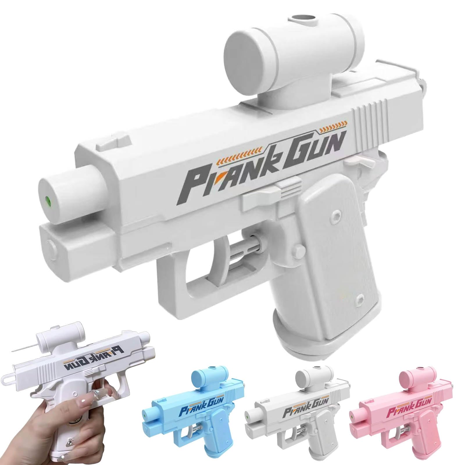 Prank Water Gun, Water Gun Pistol, Compulsive Two Way Water Guns, Reverse Water Spray Squirter Toys, Ideal Novelty Gifts for Friend Classmate Family (White)