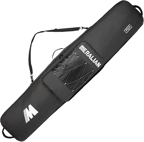 Miniatura 7 de MERALIAN Bolsa de snowboard para viajes aéreos, bolsa acolchada para snowboard, botas, chaqueta, pantalones, casco y equipo, longitud disponible en