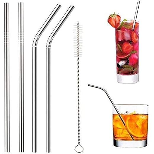 KBS Stainless Steel Straws Set (2 Bent + 2 Straight)