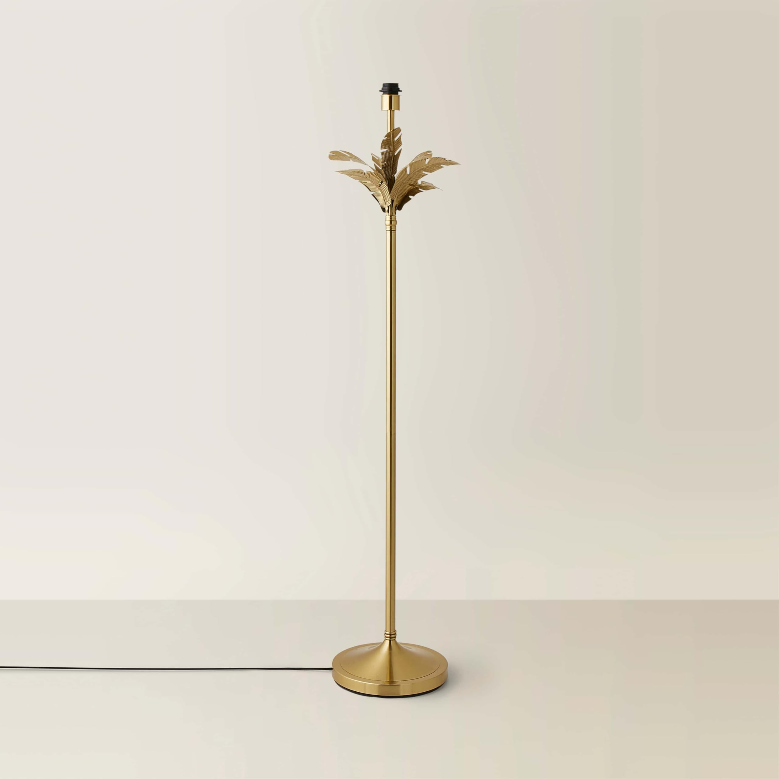 ValueLights | Christina Gold Palm Leaf Detail Single Stem Floor Lamp Base | Floor Lamps, Home Décor & Improvement Essential
