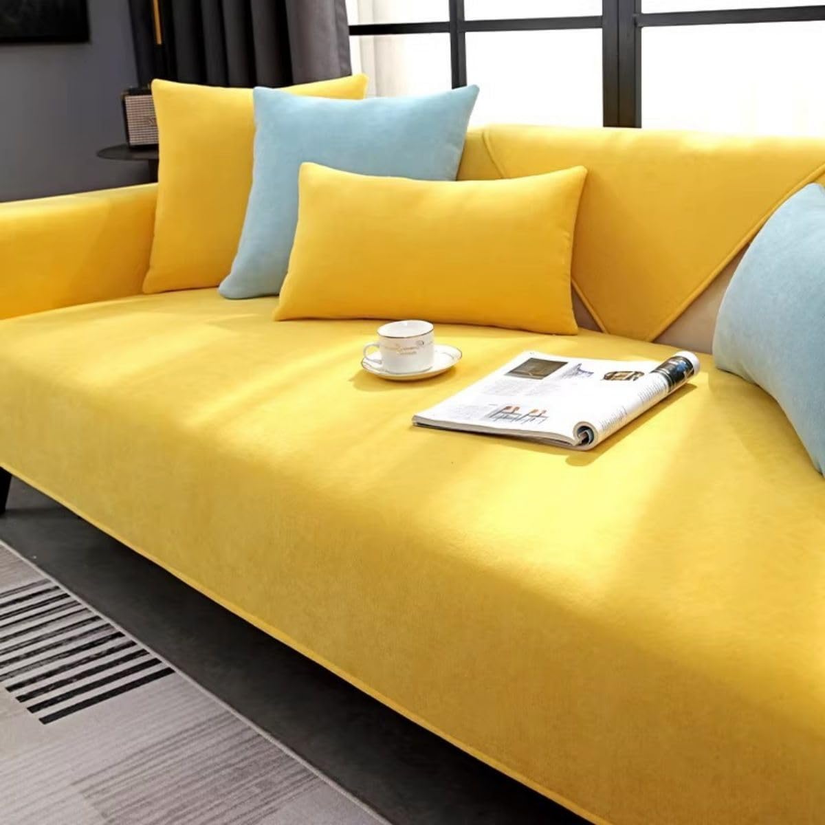 BOLUXIU Anti Slip Sofa Cover, L Shape Sofa Protector, Stain-Resistant & Scratch Guard for Cats & Dogs