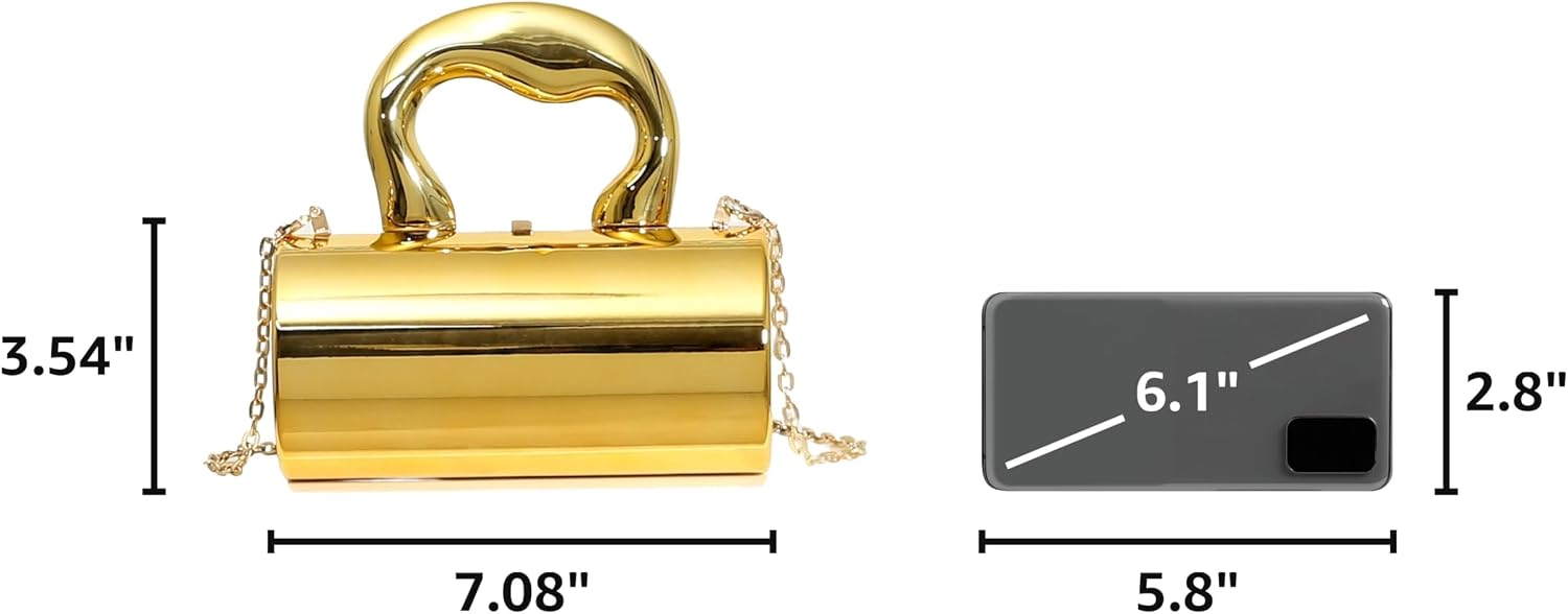 Gold Purse, Clutch Purses for Women, Acrylic Clutch Y2k Purse Satchel Crossbody Bags Women's Evening Parties Handbag