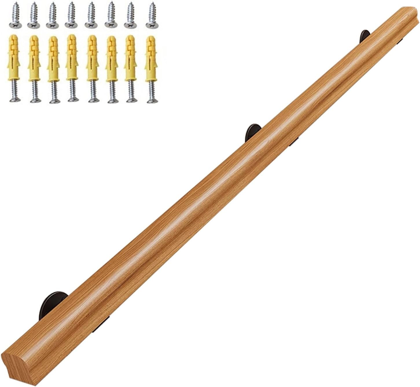 Wood Stair Banister Handrails - 3m/3.5m/4m/4.5m Indoor Outdoor Staircase Handrail for Home Bathroom Corridor Decking Durable Railing (1.6ft/50cm)