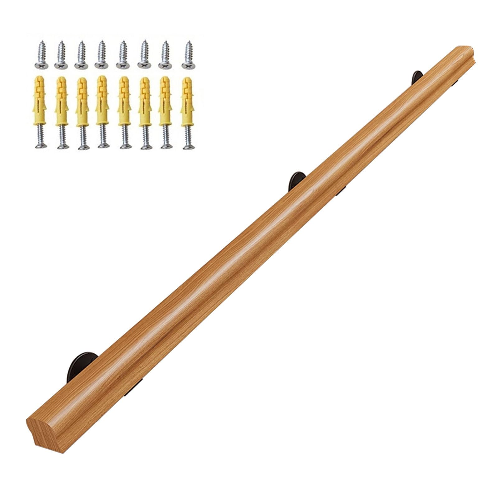 Gaommini Wood Stairs Banister Hand Rails - 3m/3.5m/4m/4.5m, Staircase Handrail for Indoor Outdoor Home Bathroom Corridor Decking Staircase Railing(3.6ft/110cm)
