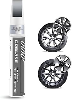 Rim Touch Up Paint(Midnight Silver) for Tesla Model 3 18'' Aero Wheel/Model S 19'' Tempest Wheel, Curb Rash Repair Rim Scratch Repair with Masking Tape & Sandpaper