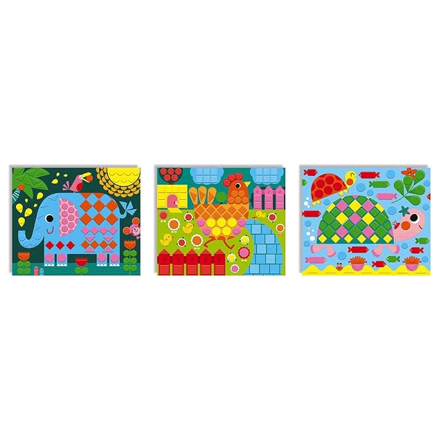 Foto 3 de 8 de Janod - Estuche Mosaicos de Espuma Animales - Les Ateliers Du Calme - Kit Infantil de Manualidades Creativas
