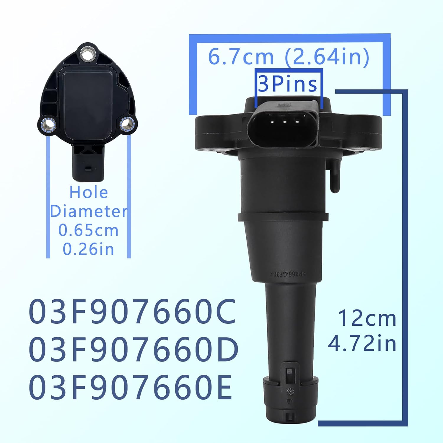 Engine Oil Level Sensor 03F907660C/D/E Fits for Audi A3 2015-2020 Volkswagen Golf GTI Jetta Passat, Replaces EA2C80028000