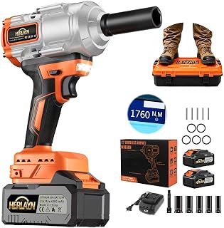 1/2-Inch Cordless Impact Wrench MAX1760N.m Brushless,Dual 4.0Ah Battery