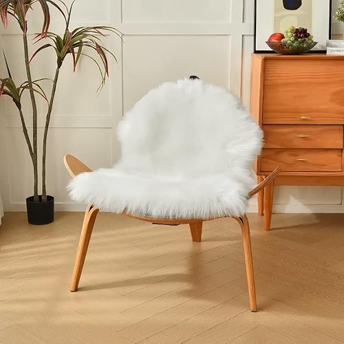 Vista 153 de duduta Tapete redondo de piel de oveja sintética color púrpura de 4 x 4 pies, peludo y mullido, lavable a máquina