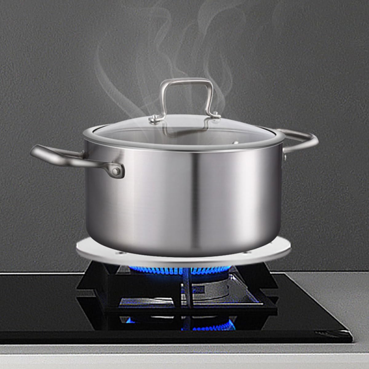 Placa Adaptadora Difusor de Calor de Acero Inoxidable para Inducción Resistente y Fácil de Limpiar Adecuado para Utensilios de Cocina en Gas y Eléctrica