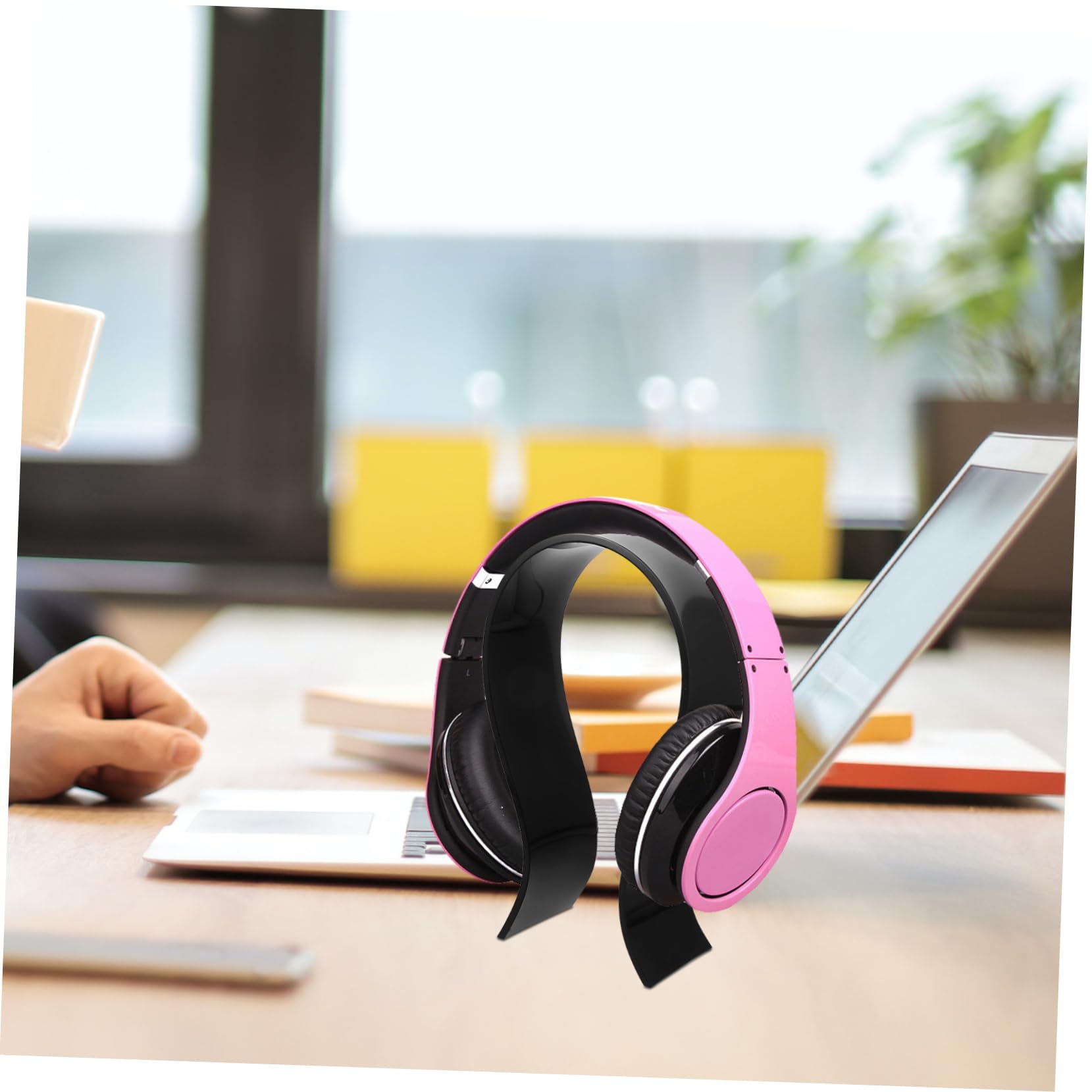 SHINEOFI 5piezas Soporte Para Auriculares Acrílico Organizador De Escritorio Para Almacenamiento De Headsets Soporte De Exhibición Para Gaming y Oficina