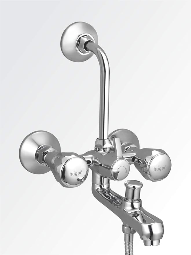 Hagar ACE AC-017 3 in 1 Wall Mixer with Arrangement for Hand Shower and L Pipe for Overhead Shower for Bathroom and Bathroom Fixtures