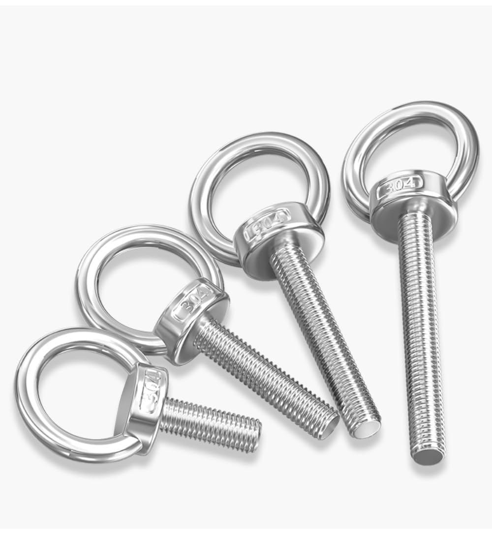2 Piezas M16 Pernos elevadores Cáncamos de Acero inoxidable 304,Pernos de ojo, Anillos de elevación, Tornillos de ojo para accesorios de elevación (M16x60)