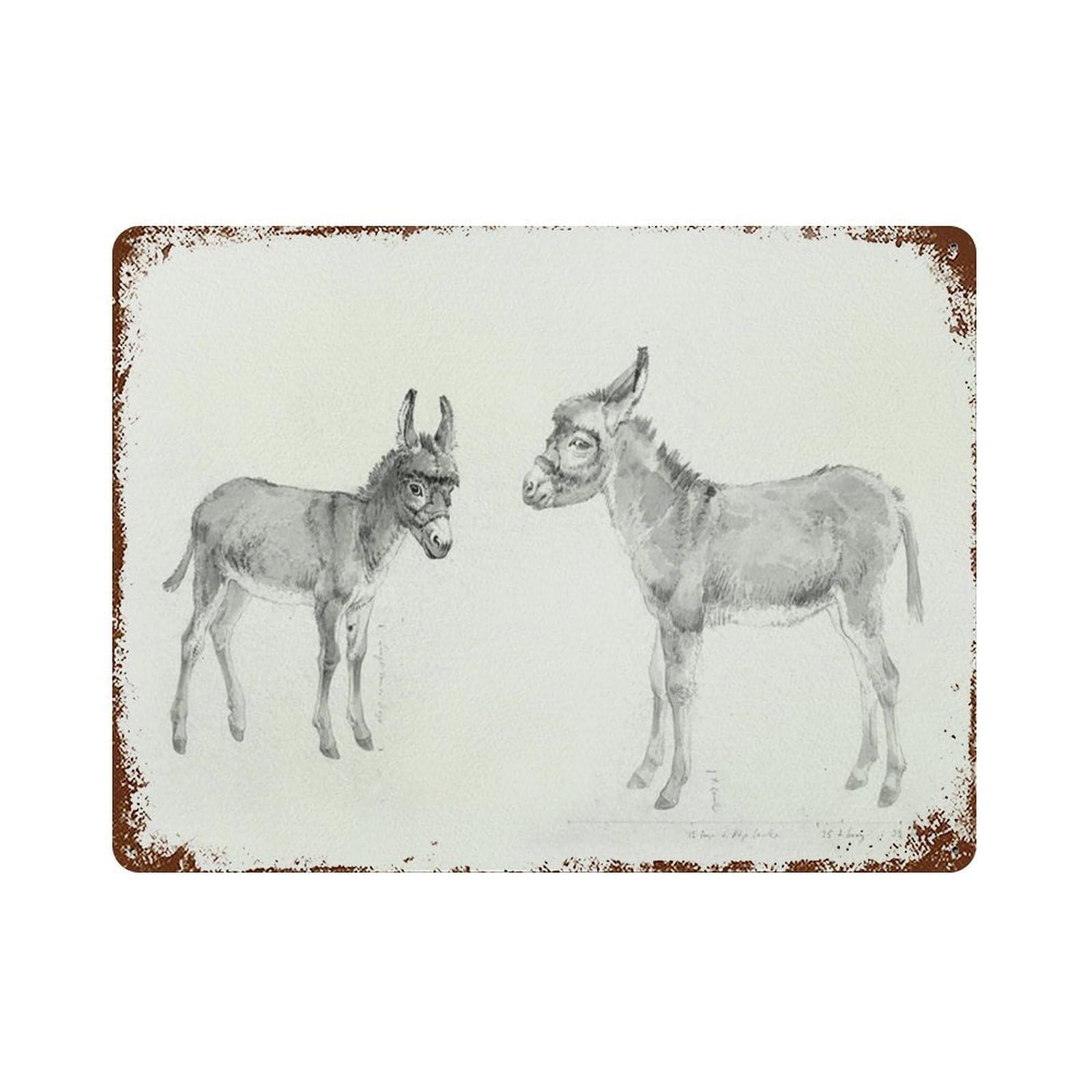 xiaoxiaoshen Vintage Donkey Rustic Farmhouse Nursery Wall Decor Art Metal Tin Poster Modern Home Decor Art Home Bar Shop Decorations Vintage Sign 30x40cm