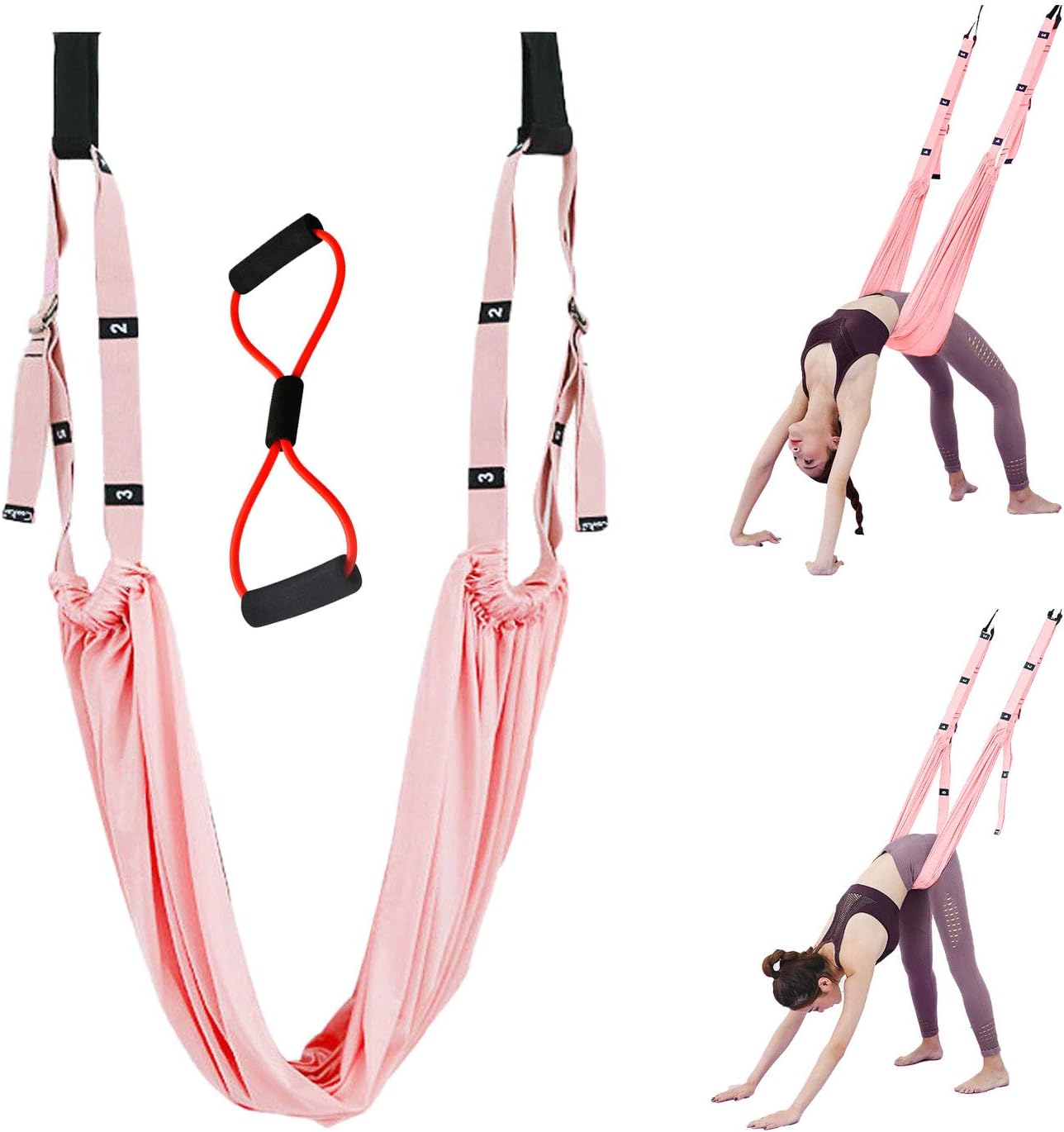 OUTLANDWAY Waist Back Leg Stretch Strap,Leg Stretching Assist Trainer,Aerial Yoga Belt,Door Backbend Assist Trainer,Yoga Straps for Stretching for Fitness,Dance,Ballet and Gymnastics (Purple) : Sports & Outdoors