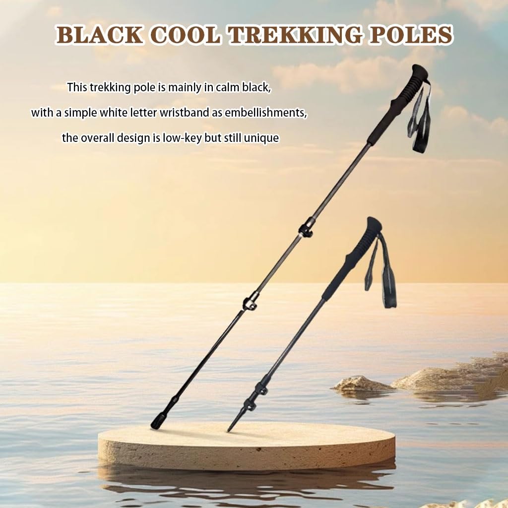Ultralight Carbon Fiber Trekking Poles, Retractable Adjustable Walking Sticks, Anti-Slip, Shockproof, with EVA Handles, Mountain Climbing Gear