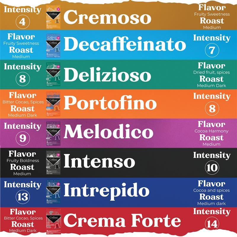 Image of Cellini Caffe Decaffeinato Aluminum Nespresso Pods, 30 Count, Medium Roast Coffee Capsules, 100% Nespresso Original Machine Compatible