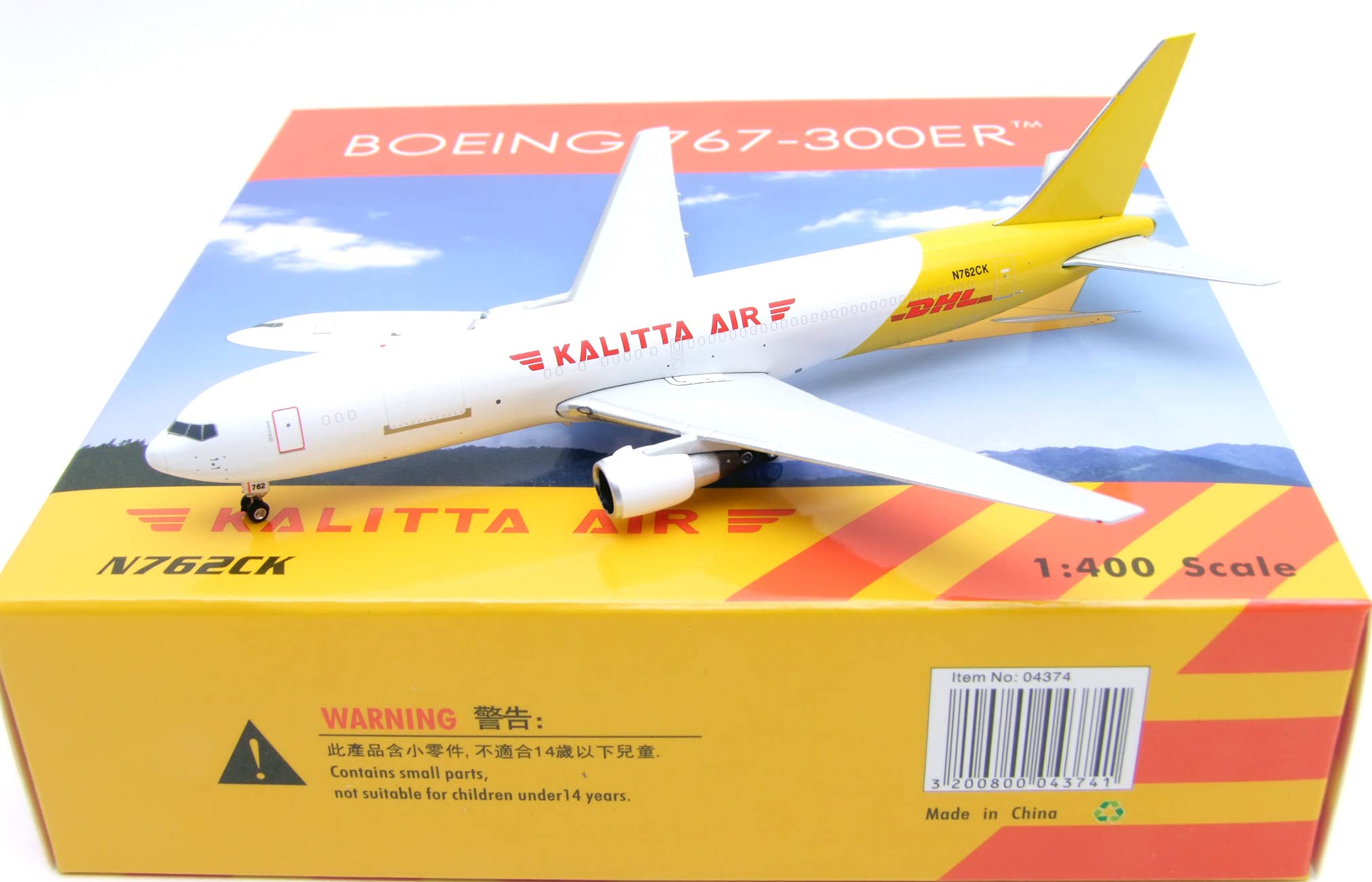 Phoenix Model PHX04374 1:400 Kalitta Air DHL B767-300ER Reg #N762CK (pre-Painted/pre-Built)