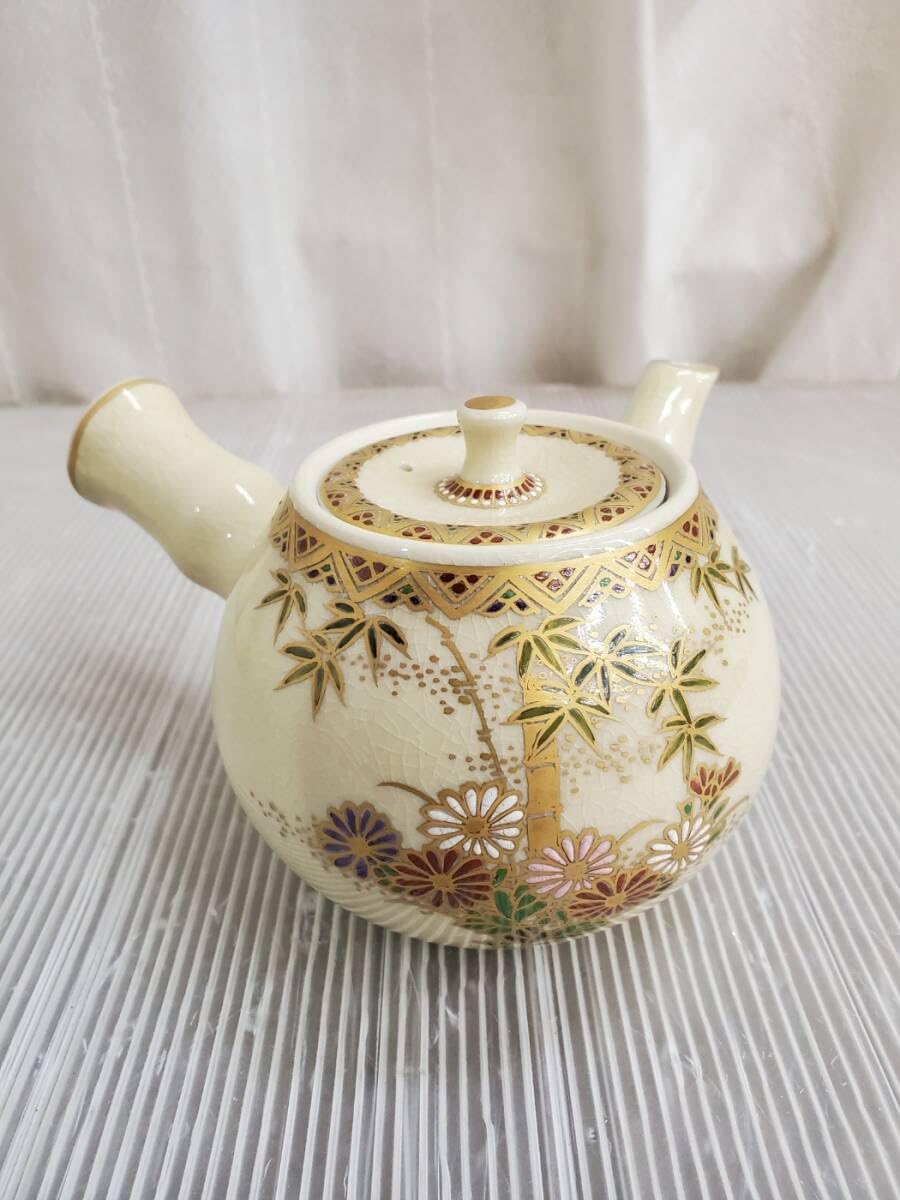 Amazon.co.jp: 薩摩焼 白薩摩 大辻朝日堂 茶器セット 急須 湯呑茶碗4客 
