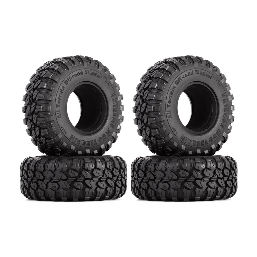 YooSztoy car tires 4PCS 118 * 44mm 2.2 Rubber Wheel Tires/Fit For 1:10 RC Crawler Car Traxxas TRX4 TRX6 Axial SCX10 90046/ Wheels & Tyres (Color : 4PCS YQT-2201)