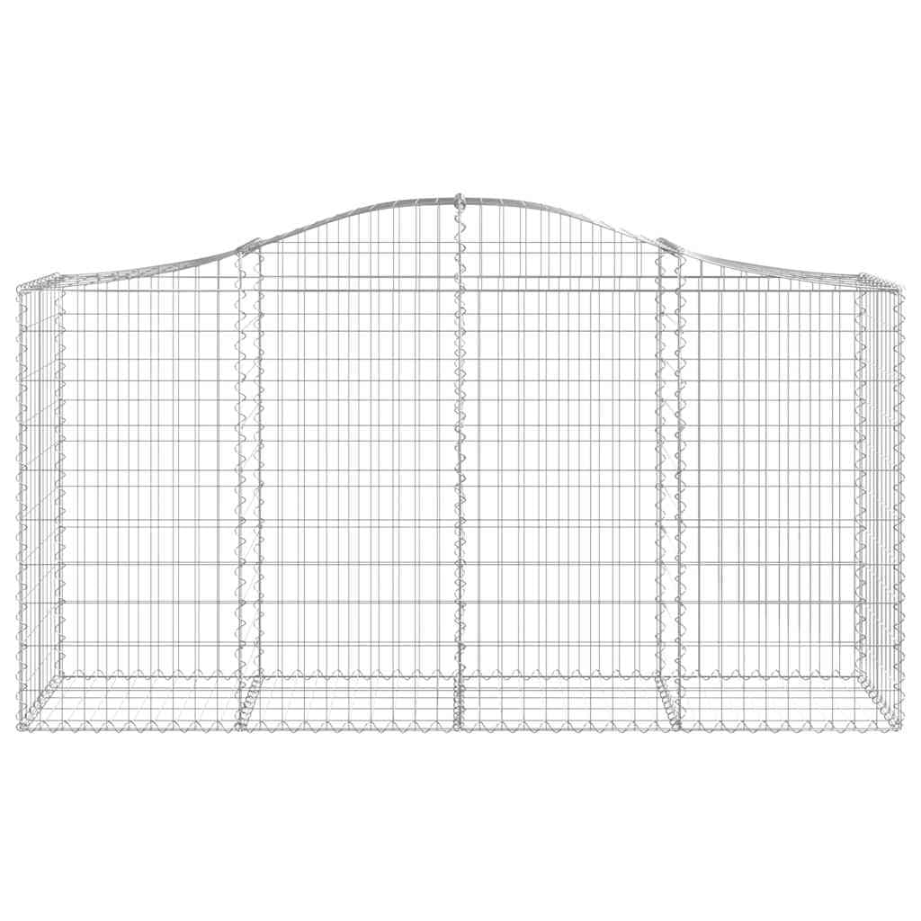 8 cestas para gaviones con arco alto, 200 x 50 x 120 cm, alambre galvanizado