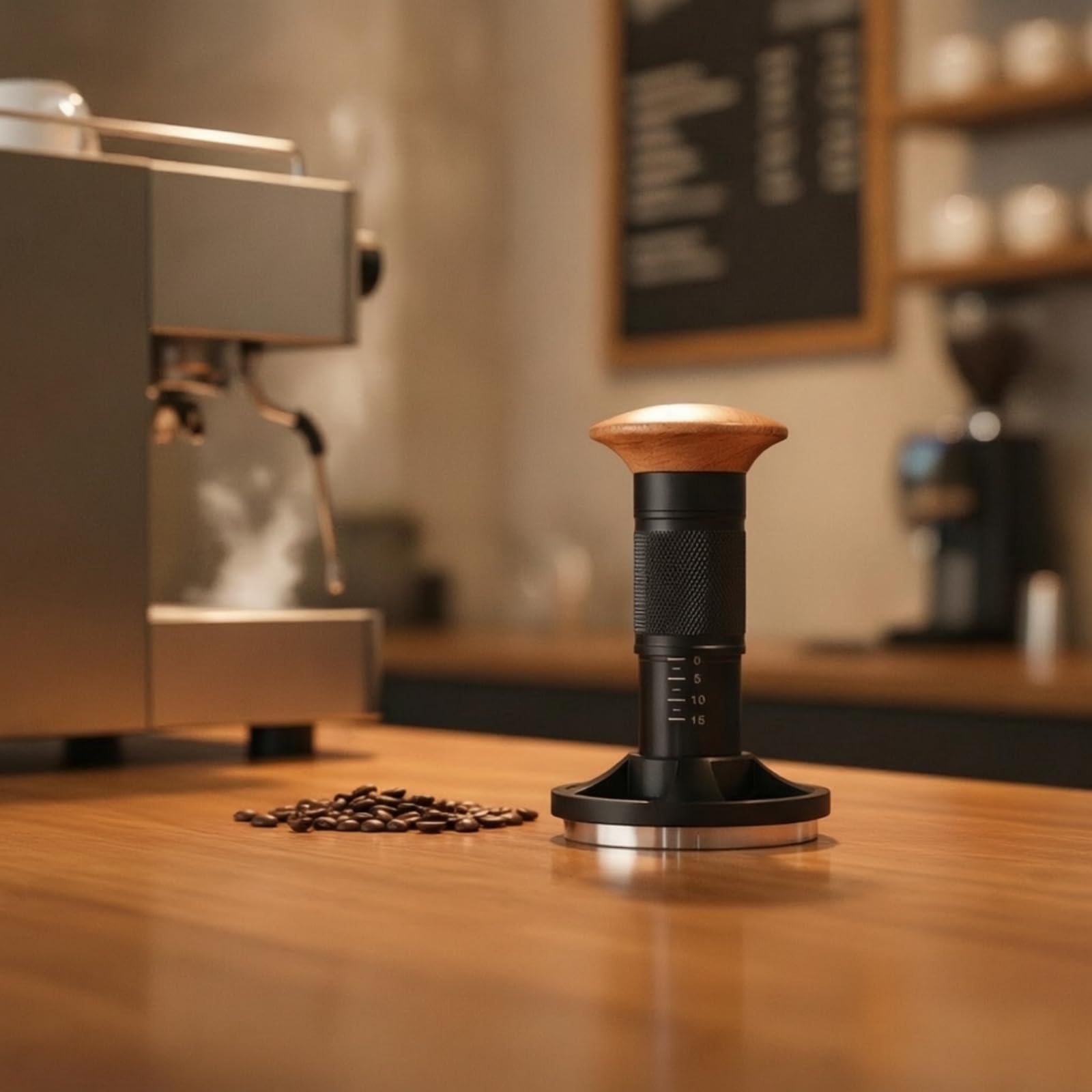 predolo Prensador Café con Resorte Ajustado Prensador Café Profesional Tamper para Baristas, 58mm