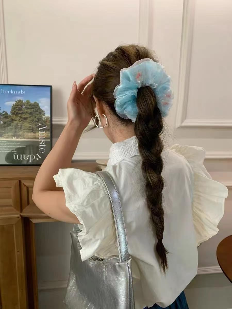 Dramy Goldfish Blue Hair Scrunchie - Image 4