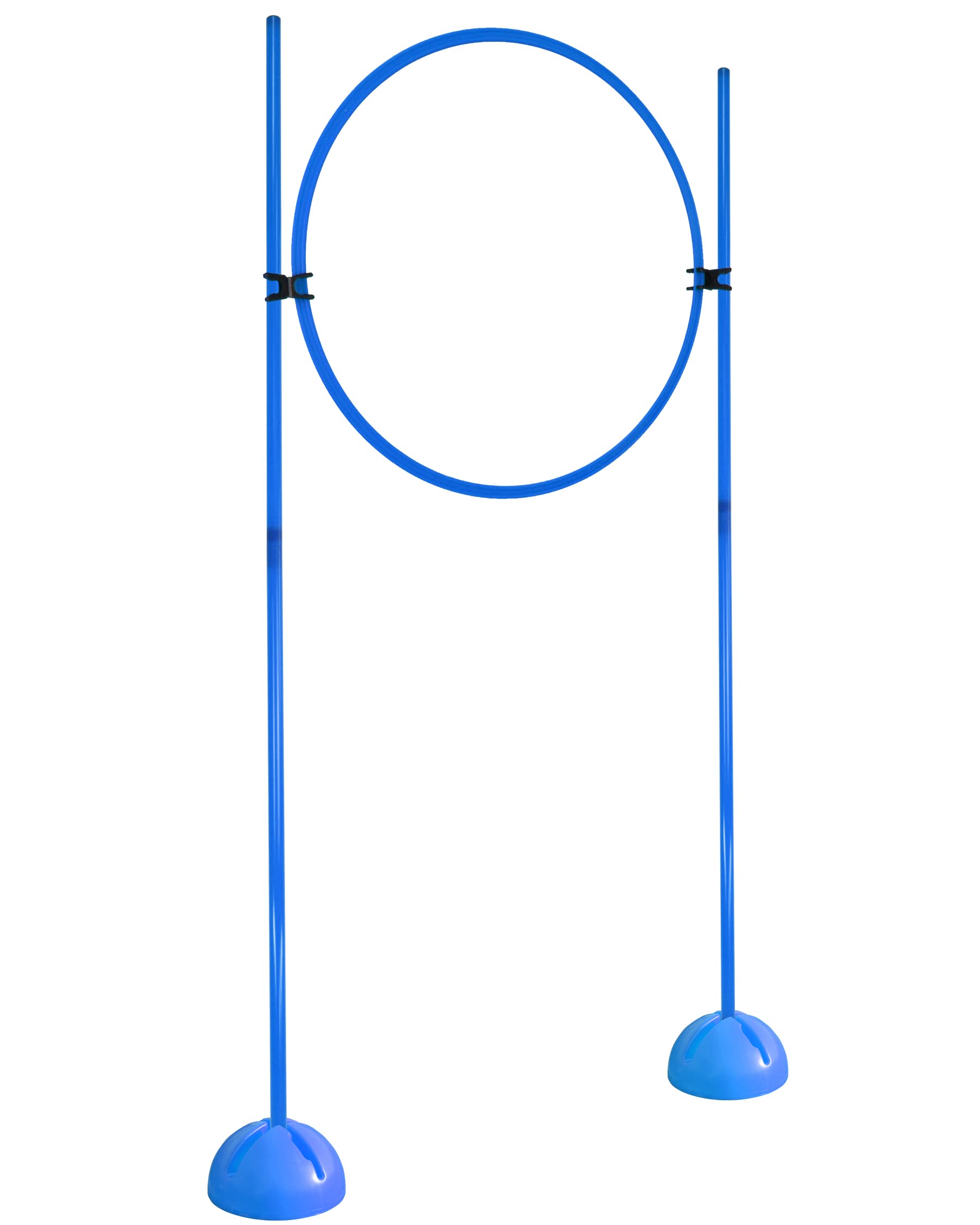 Kombi-Ring-Hürdenset – Ring ø 65 cm & Stangen 180 cm – Training der Sprungkraft & Koordination – mit befüllbarem X-Standfuß – Agility-Hürde für Fußball, Leichtathletik & Hundesport
