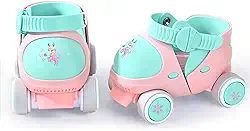 Sapatos de patins quadriciclos ajustáveis para crianças, meninos, meninas, com modo de bloqueio seguro para iniciantes e bebês