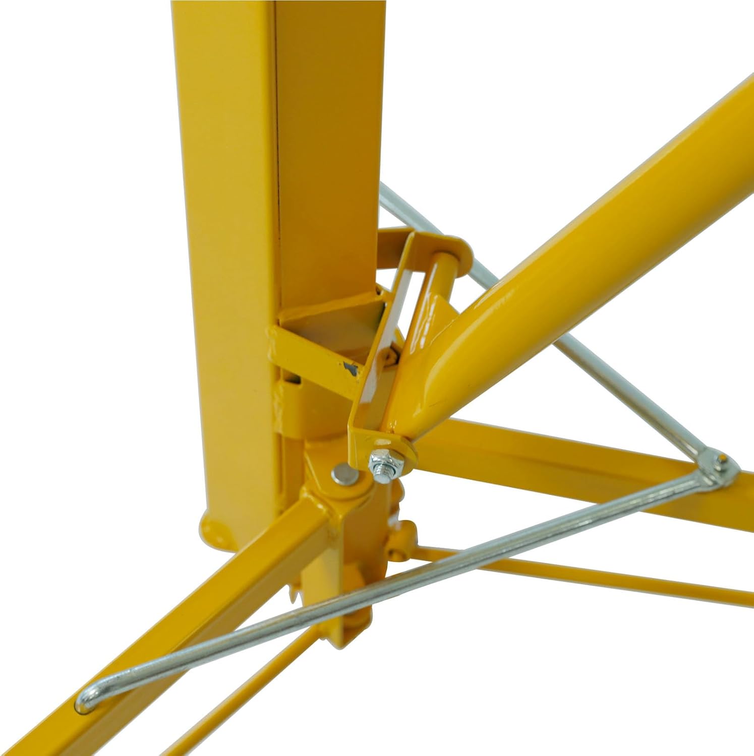 16 FT Drywall Lift Panel Rolling Hoist Jack Lifter Sheetrock, Drywall Lifting Construction Tools Caster Wheel with Adjustable Telescopic Arm, 16', Yellow