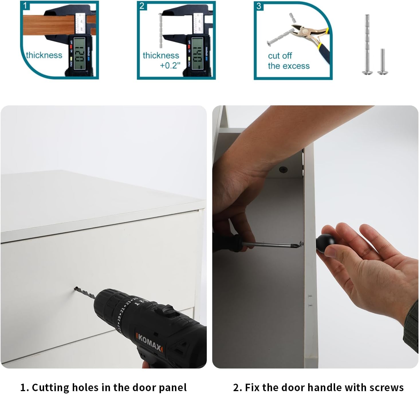 Brass Cabinet Pulls Brushed Gold Modern Drawer Handles for Dresser Closet (6 Pack Single Hole)