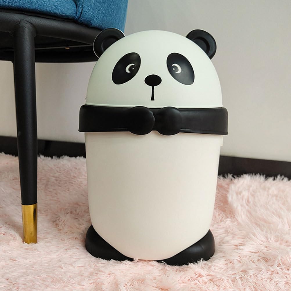Happyyami Simpatico Cestino Della Spazzatura A Forma Di Panda Cestino Cartoni Animati Cestino Della Spazzatura Di Plastica Bidoni Della Spazzatura Con Coperchio Per Bagno Cucina Ufficio