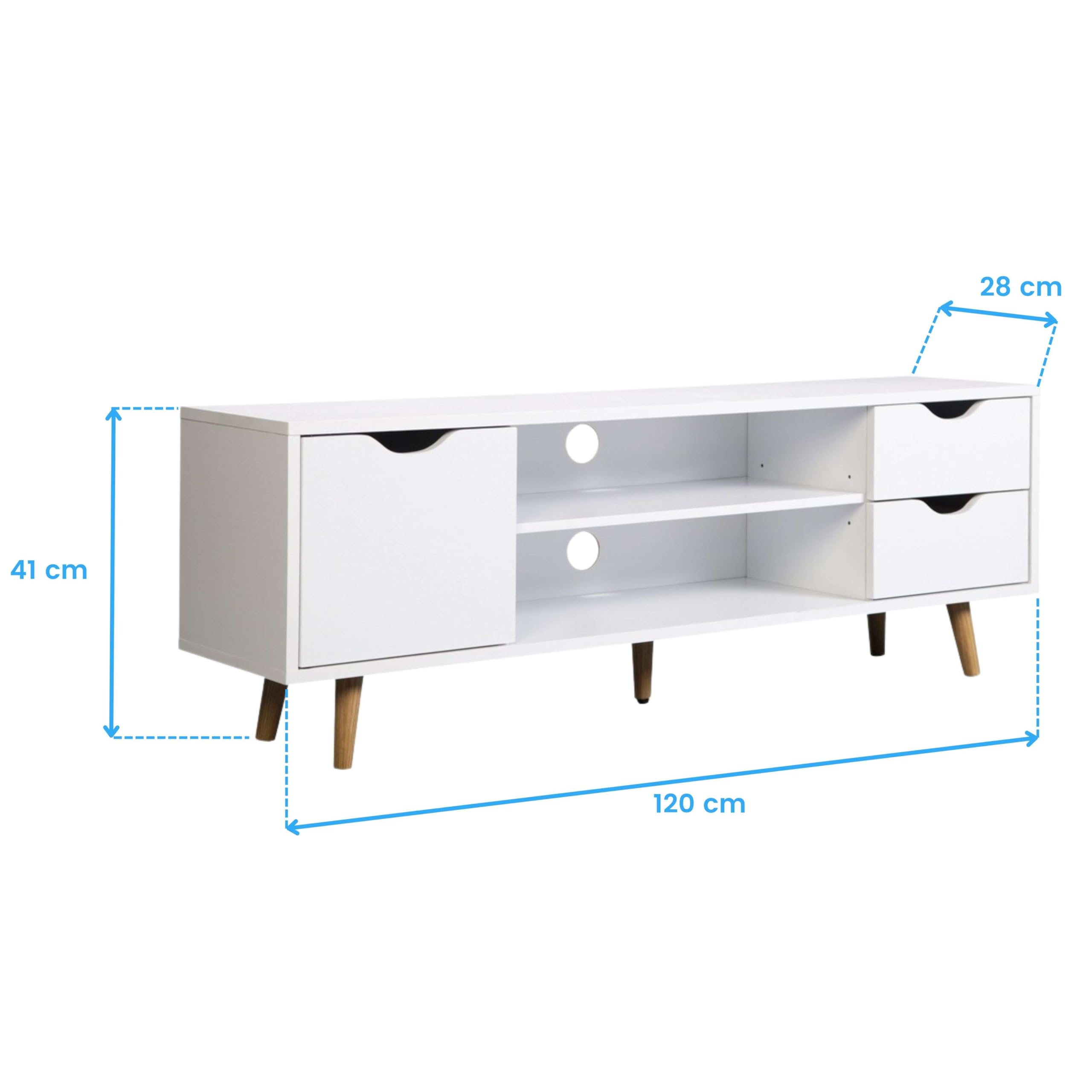 Miroytengo Mueble de TV Fiano en Color Blanco 120x41x28 cm