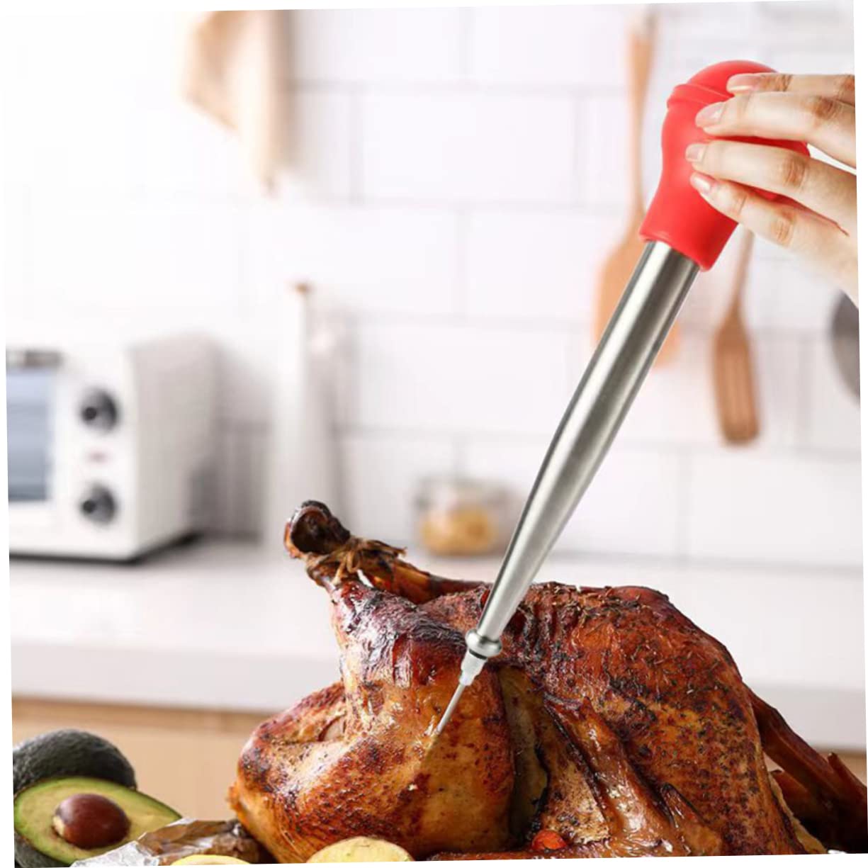 GRIRIW 2sets Kitchen Turkey Seasoning Injector Tool Marinade Injector Pump for Flavorful Meat Basting for Bbq Thanksgiving and Cooking