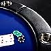 Barrington Billiards 10 Player Classic Poker Table with Padded Rails and Cup Holders, Black/Blue, 84 Inches