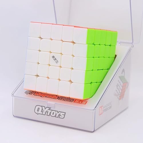 Bukefuno QY Toys MS Series 5x5 rompecabezas de velocidad magnética sin calcomanías, cubo QY MS 5x5 M Mofangge Speed Cube Ms 5x5,Sin pegatinas,2-Sin