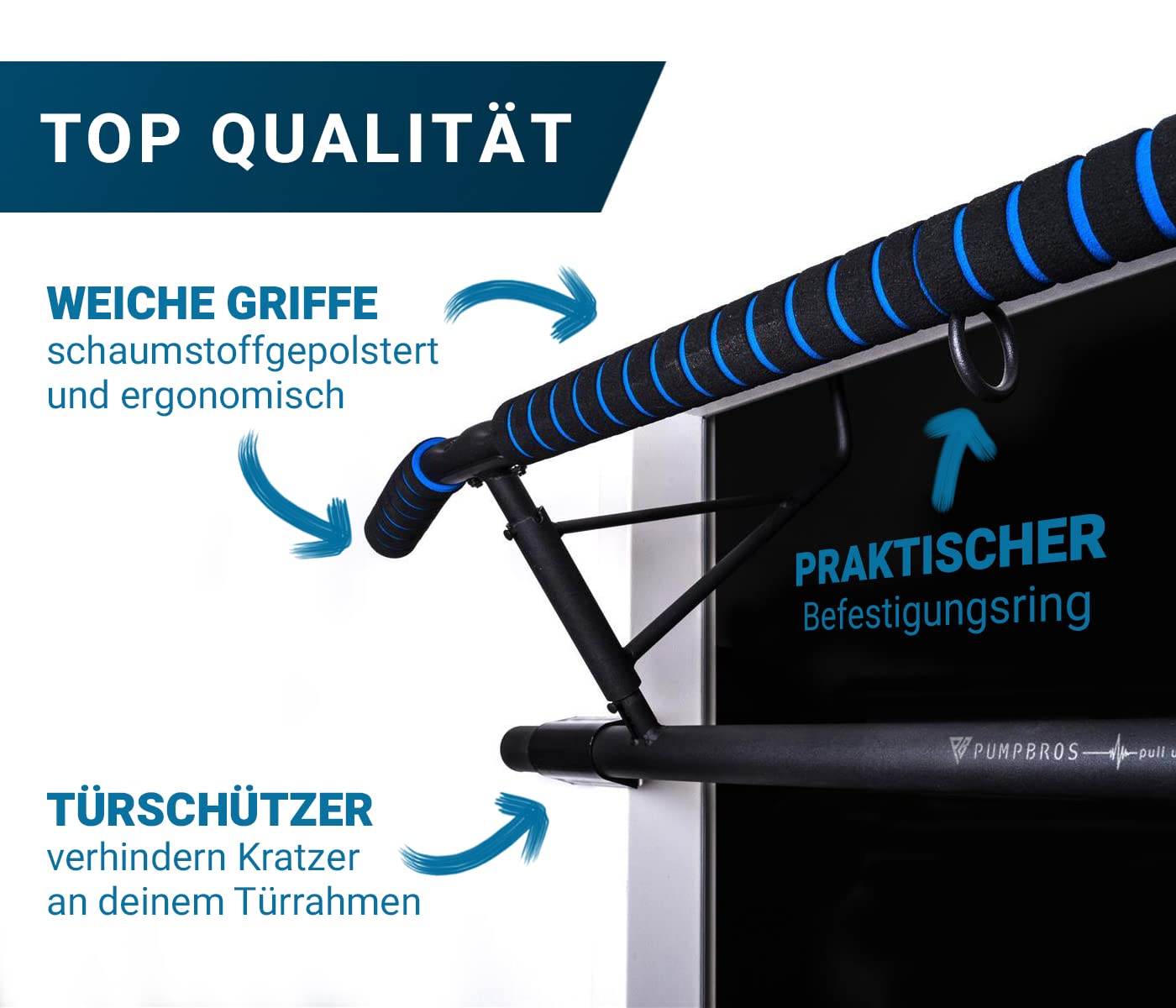 Premium Tür Klimmzugstange - klappbare Reckstange für den Türrahmen Ohne Schrauben - Fitnessstange für Zuhause - Pull up Bar | Türreck | Kraftstation
