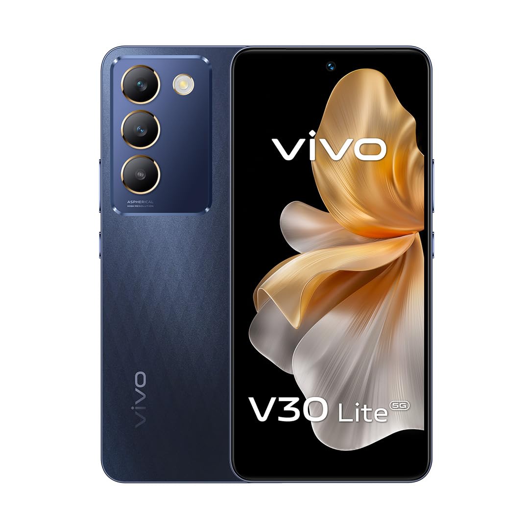 vivo V30 Lite 5G (Crystal Black, 12GB+12GB RAM, 256GB) 120Hz AMOLED Display | Dual Stereo Speaker