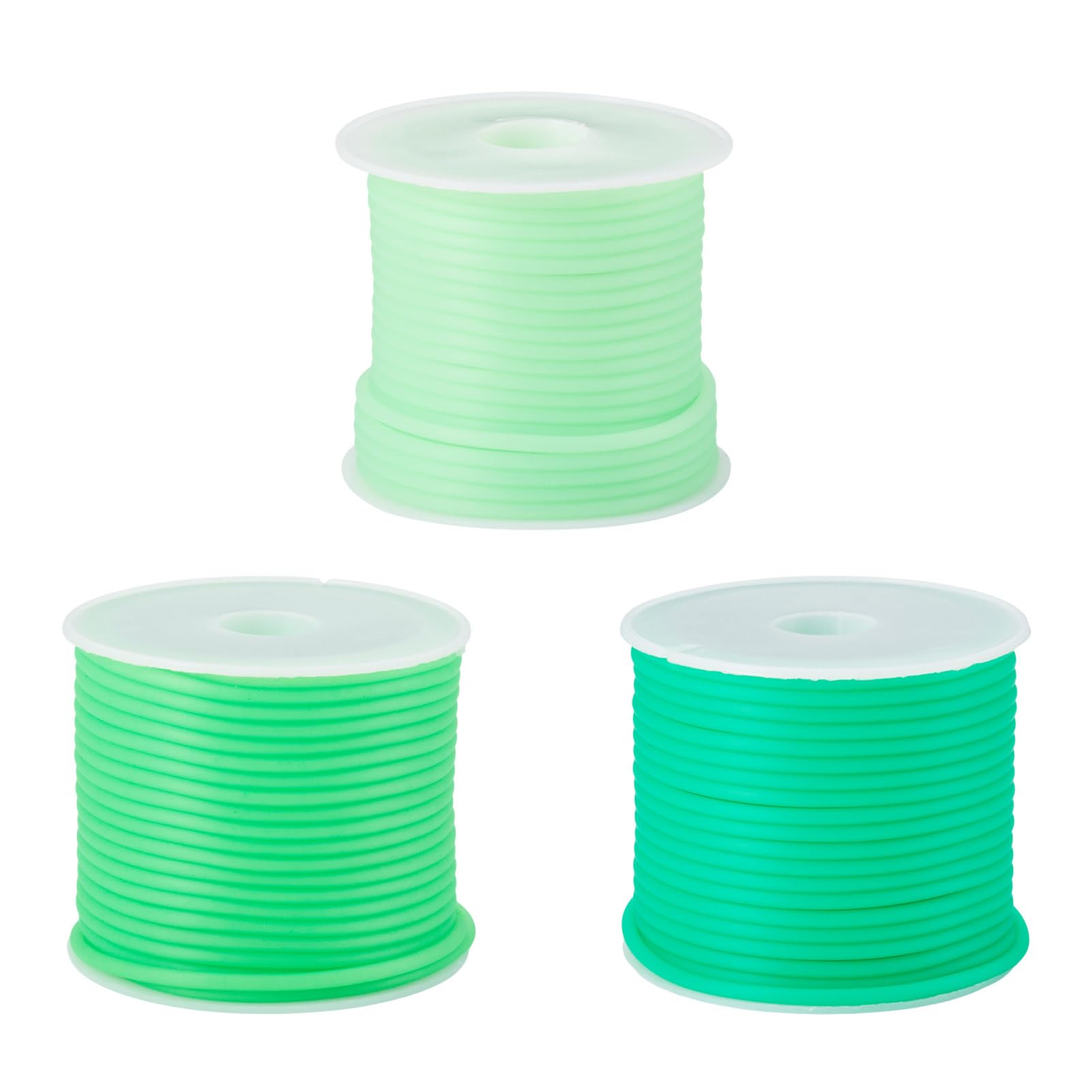 Bestewelry 15m Hollow Pipe PVC Tubular Synthetic Rubber Cord 2 mm Round Tubing Rubber Cord for Knitting Bracelet Jewelry Making DIY Crafts, Green