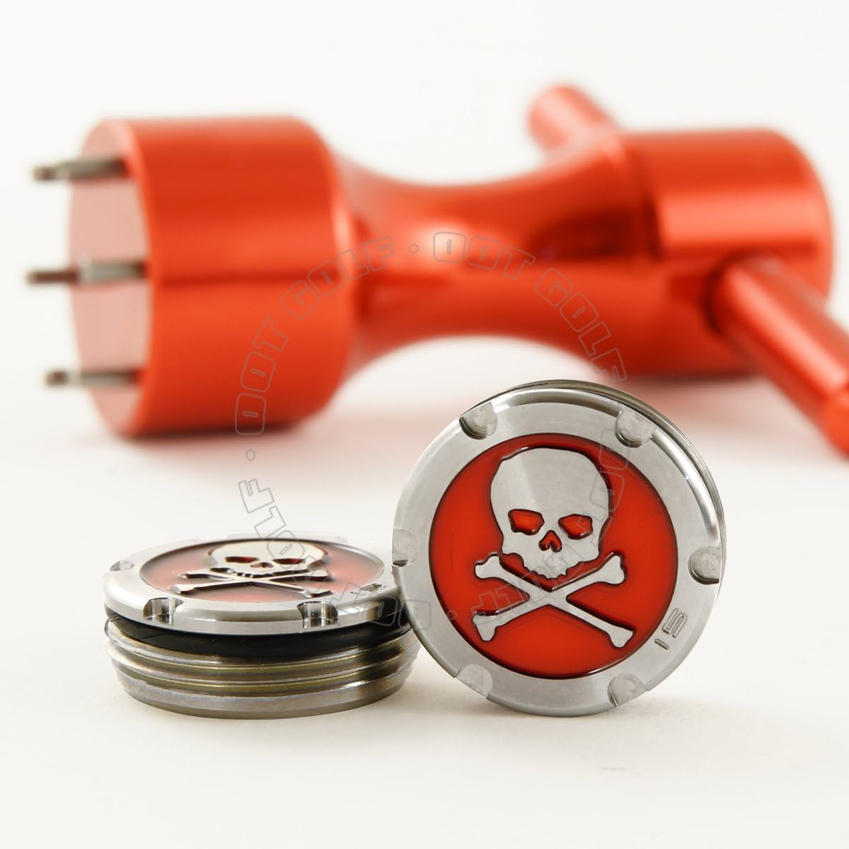 19th Hole Custom Shop 2 of 15g Deluxe Tour Style Weights for Scotty Cameron Putters + Wrench, Skull, Red