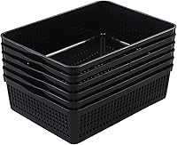 Vista 7 de Paquete de 6 cestas de plástico A4, bandejas negras para oficina