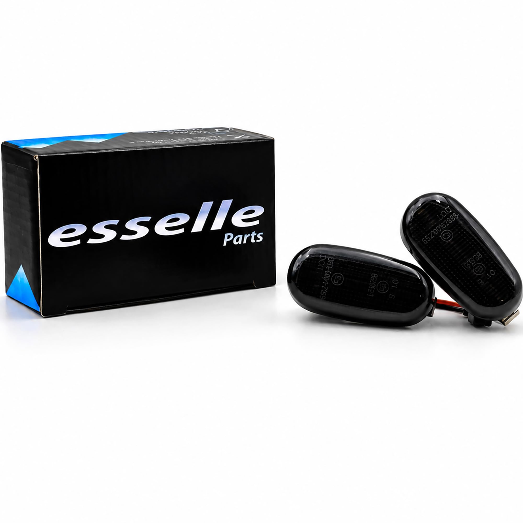 Coppia Frecce Laterali Nero Fumé Progressive Dinamiche A Led per Alfa Romeo Mito, 147 pre-restyling, GT, Fiat Bravo MK2, Plug and play Canbus nessun errore