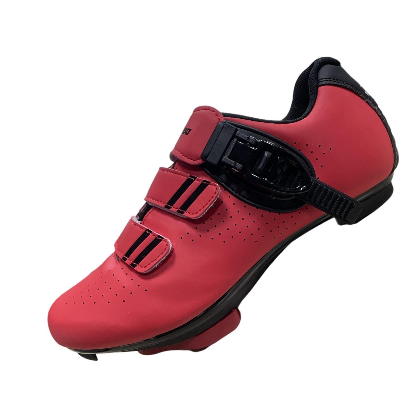 KESCOOCycling Shoes for Men Women Compatible with Peloton Bike with Delta Cleats Pre-Installed, Red 5