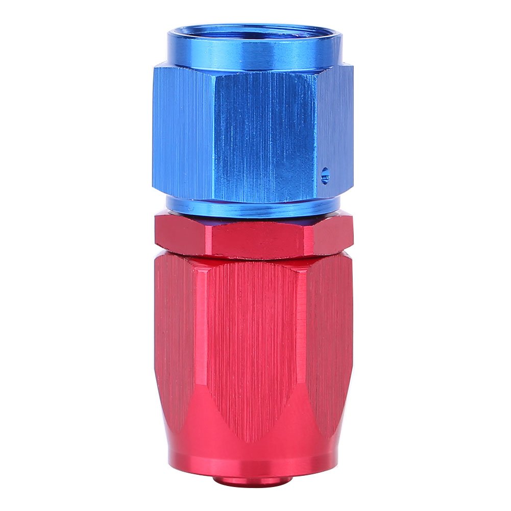 AN8 Fuel Line Hose End Swivel Fitting Oil Cooler Adapter Blue and Red Color Anodized(0°)