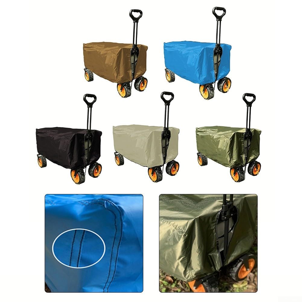 Housse de protection imperméable pour chariot de jardin pliable, tissu Oxford 210D, protection contre la poussière, la pluie, pour courses (noir)