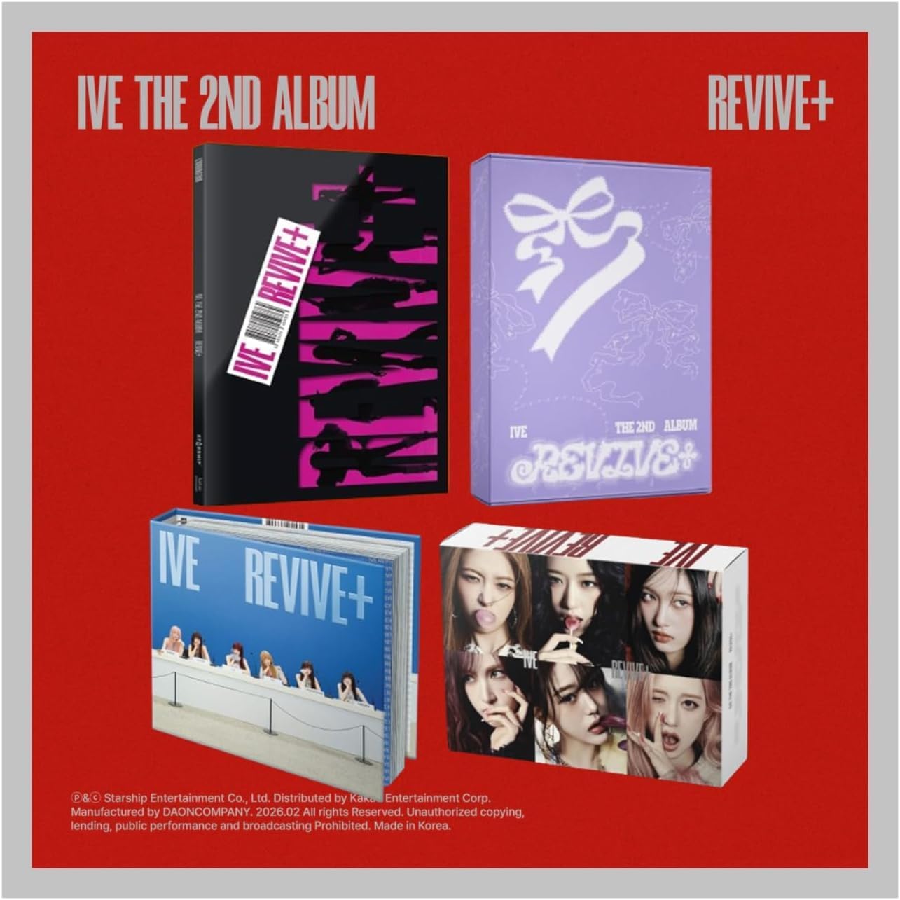 IVE REVIVE+ 2nd Album with Tracking Sealed (4 Version Set:2Standard+LOVED+SPOILERS) + Extra photocards