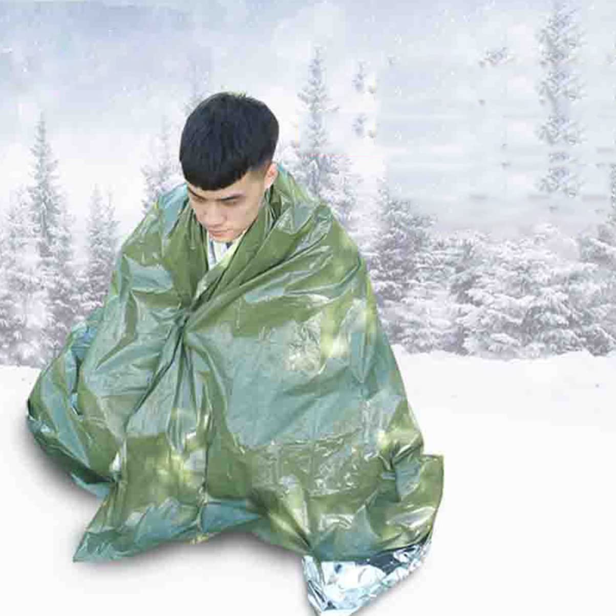BUGUUYO 3pcs Heavy Duty Waterproof Reflective Emergency Blanket for Outdoor Adventure Hiking and Emergency Preparedness