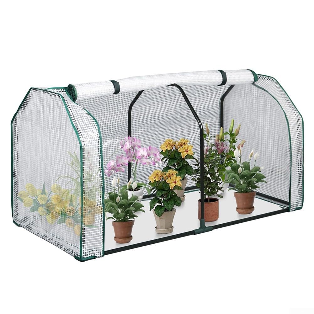 Invernadero portátil para jardín, 120 x 60 cm, cubierta resistente a los rayos UV (120 x 60 x 60 cm) | Tamaño compacto 120x60x50cm, marco de acero Ø16mm, cubierta de PVC transparente, ideal para espacios pequeños