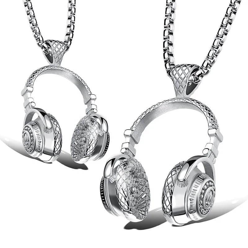Collier anti ternissement rock argent 925 style DJ punk - 5